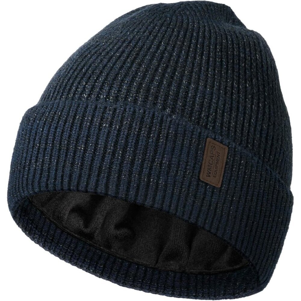 Men's Slate Gray Fleece Lined Beanie Soft Winter Warm Ski Stocking Knit Hat